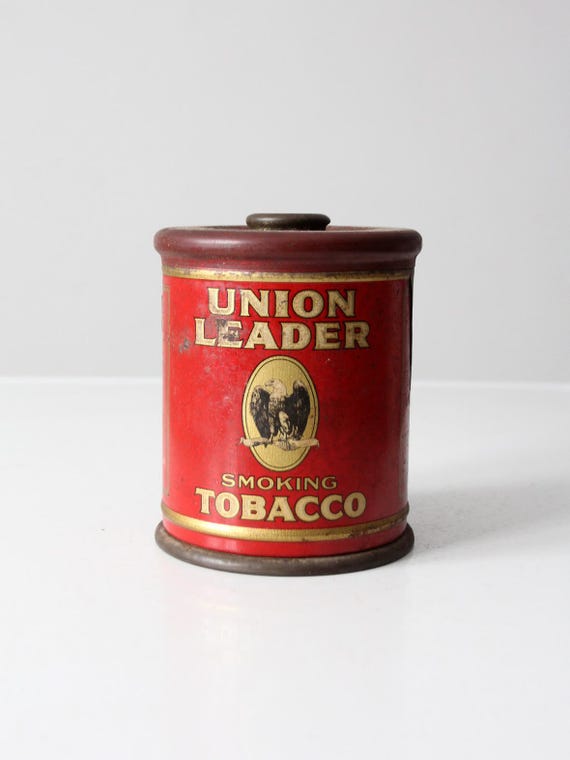 vintage union leader tobacco tin Antique Cut Plug || EMPTY TheBoxSF Antique Union Leader Cut Plug