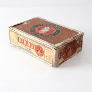 vintage Red Dot cigar box