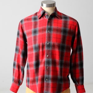 vintage plaid shirt red wool flannel image 5