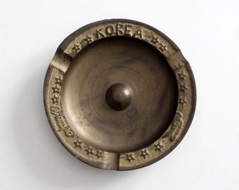 vintage brass Korea ashtray