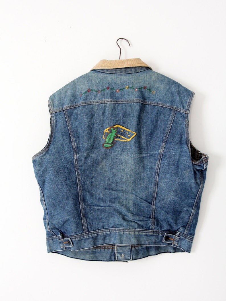 Vintage 70s Lee Storm Rider Vest, Denim Biker Vest Etsy