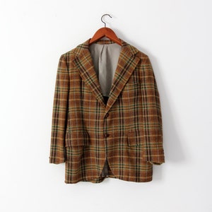 Vintage Wool Tweed Blazer Men's Plaid Sport Coat - Etsy