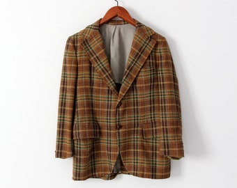 vintage plaid wool tweed blazer sport coat