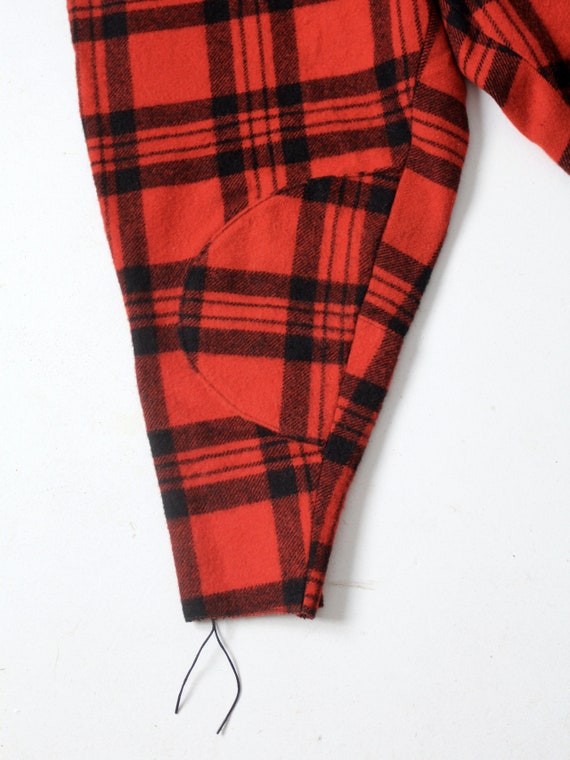 vintage wool hunting pants, red plaid logger pants - image 4
