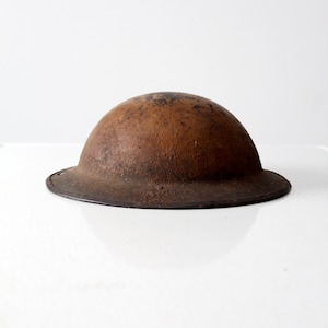 vintage army metal doughboy helmet image 4