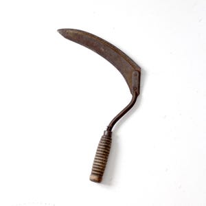 antique primitive sickle, rustic hand tool