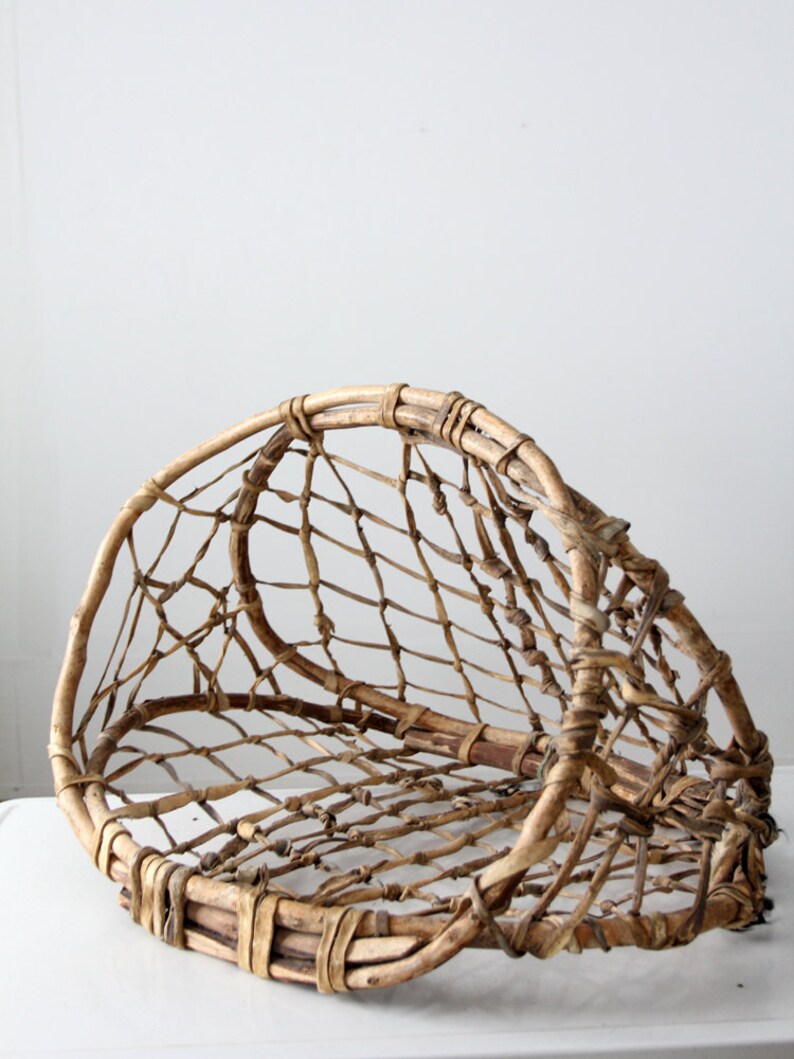 RESERVE antique fishing basket native basket Etsy