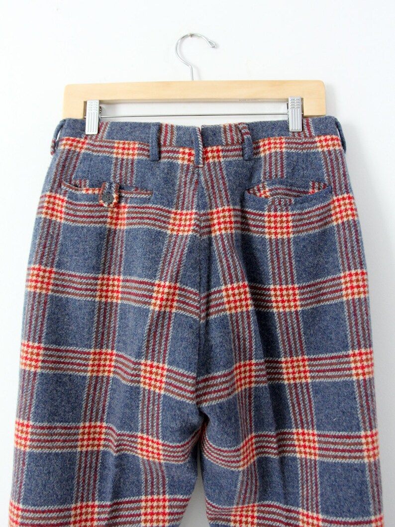 Vintage Plaid Wool Pants, 1950s Men's Pants Etsy