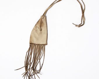 vintage buckskin pouch