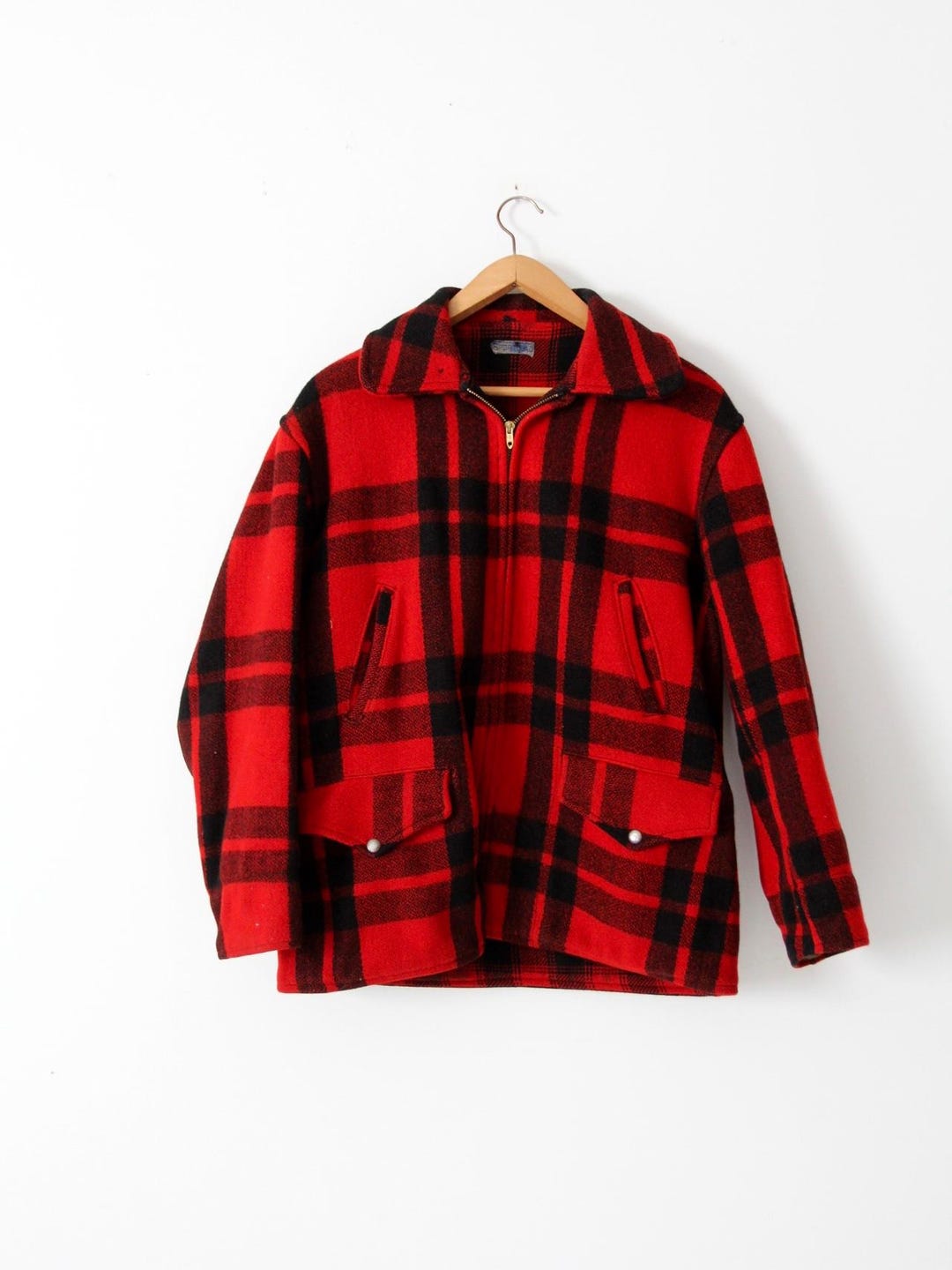 Vintage 1940s Red Wool Plaid Sportclad Hunting Jacket - Etsy