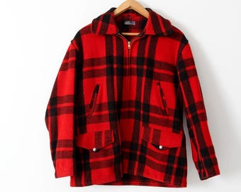 Rare 1940s Back Belted Ombré Plaid Wool Jacket, Vintage Quality