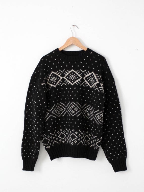 Vintage Ski Sweater Men's Wool Sweater 