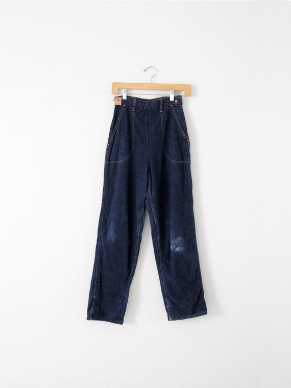 High waisted flannel lined jeans sale