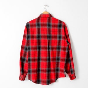 vintage plaid shirt red wool flannel image 2