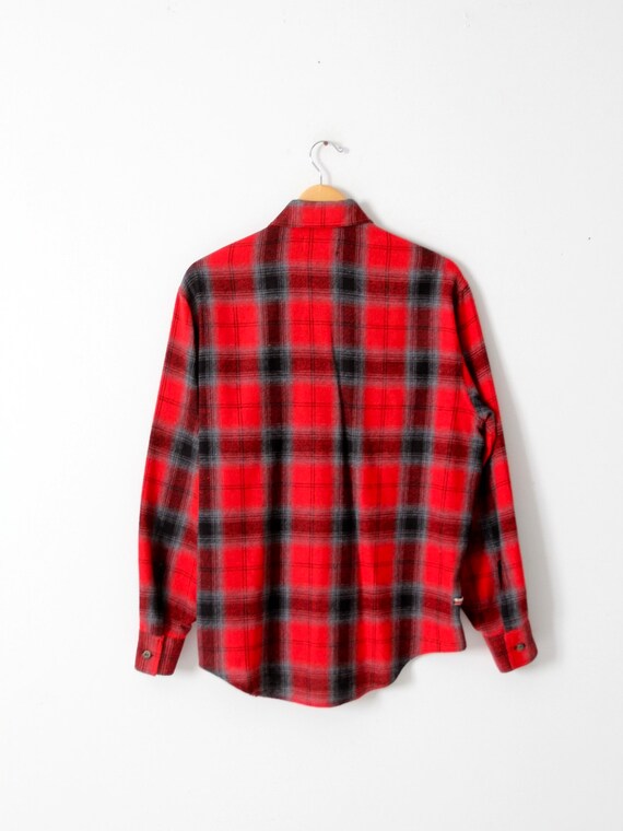 vintage plaid shirt red wool flannel - image 2