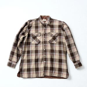 vintage 70s Sears plaid flannel shirt jacket