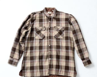 70年代のヴィンテージシアーズチェック柄フランネルシャツジャケット