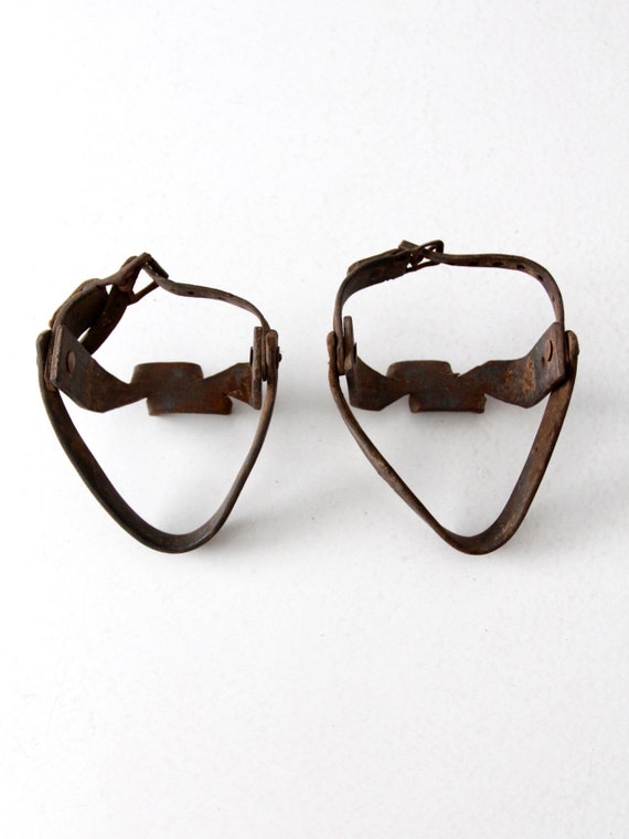 antique iron ice shoes, ice cleats Gem