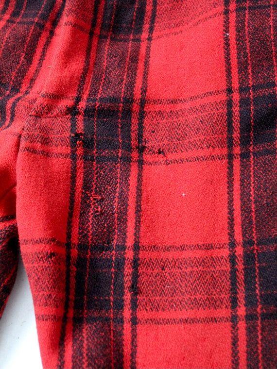 vintage 1940s red plaid wool hunting pants - image 6