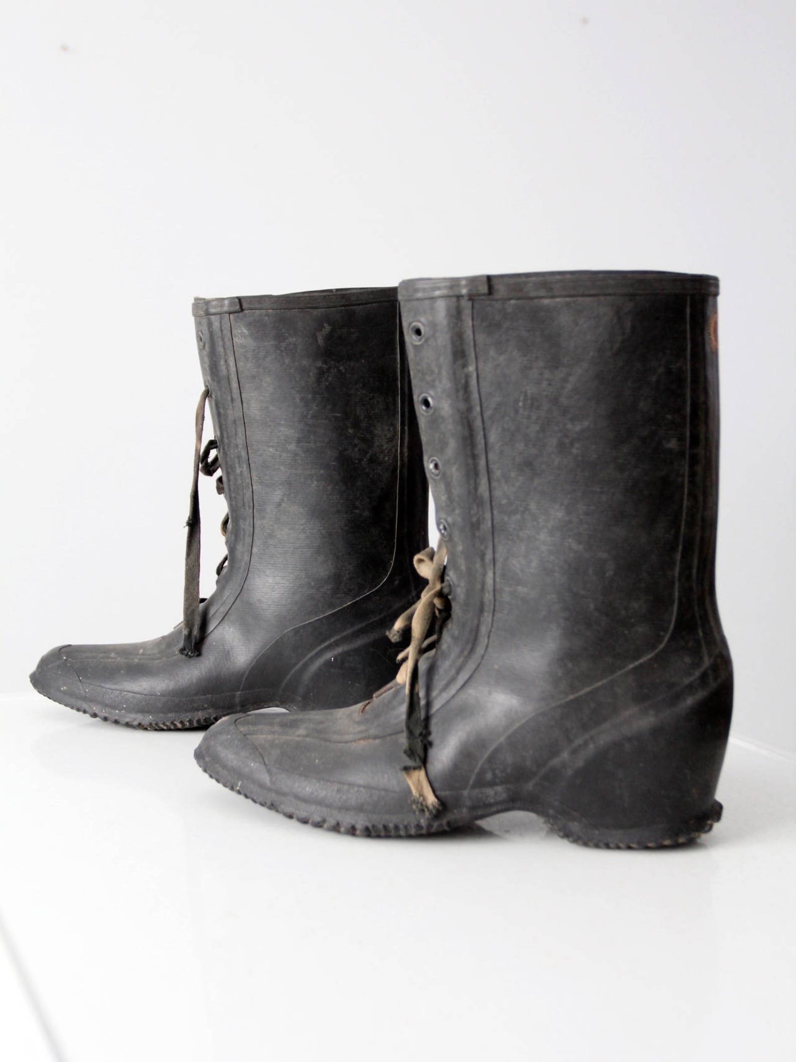 Vintage La Crosse Rubber Mills Boots Men's Black Rubber Etsy