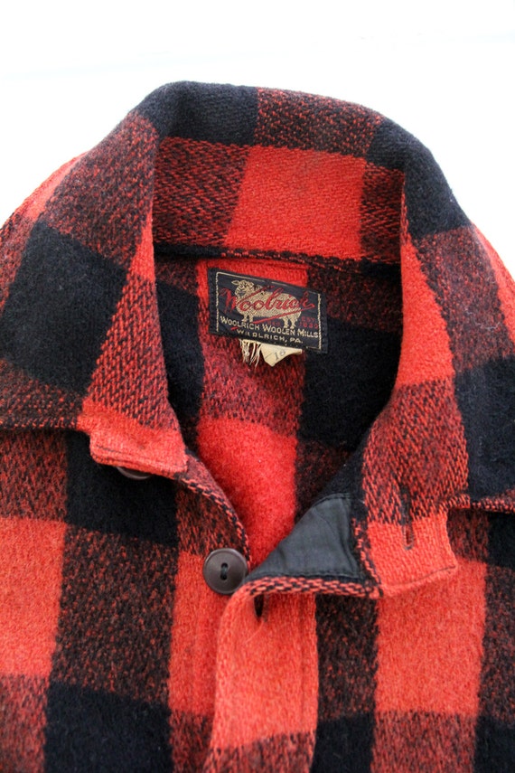 vintage 1940s Woolrich shirt,  red buffalo plaid … - image 5