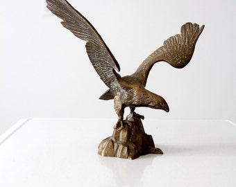 vintage brass eagle statue