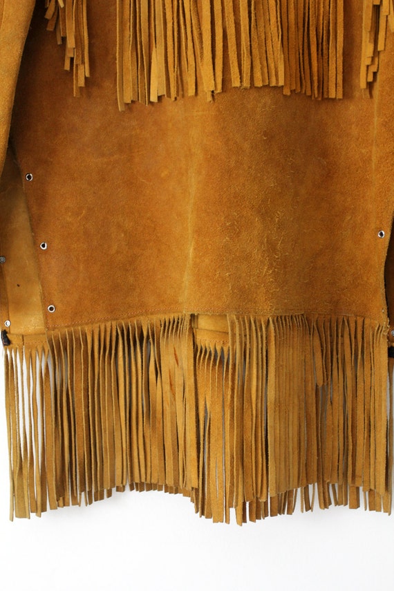 vintage fringe jacket,  men's suede pullover - image 5