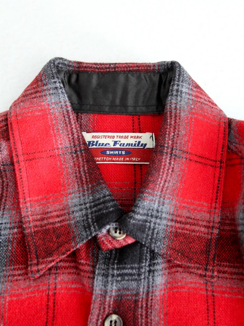 vintage plaid shirt red wool flannel image 3
