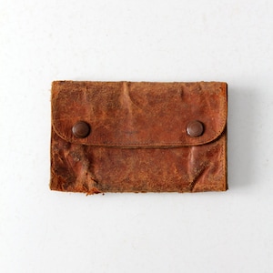 antique leather army sewing kit