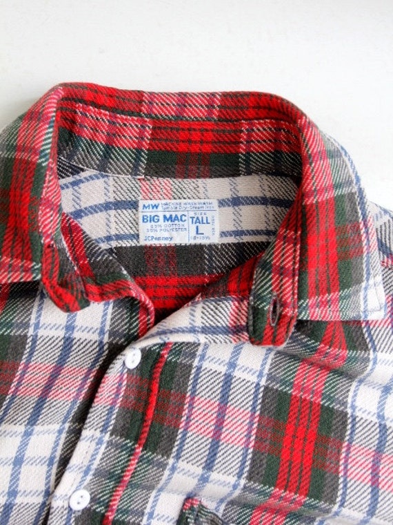 vintage 70s Big Mac plaid work shirt, vintage fla… - image 5