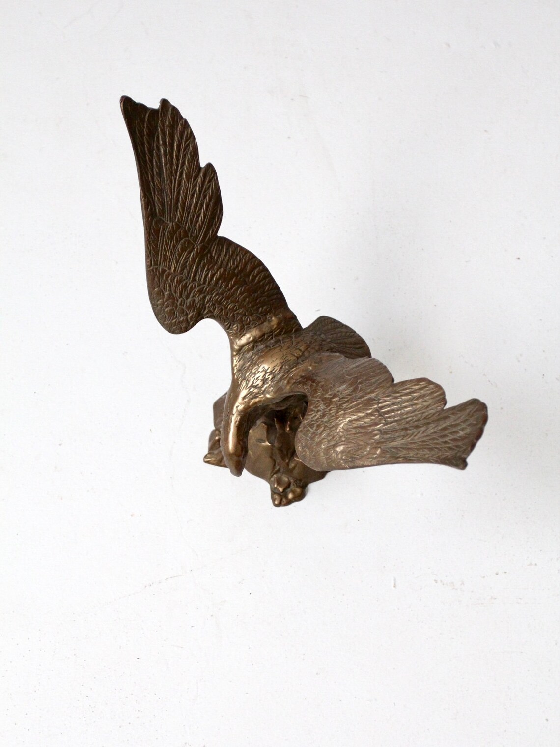 Vintage Brass Eagle Statue - Etsy