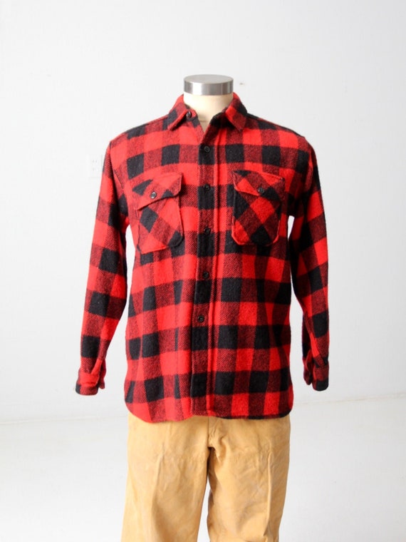 vintage 60s Montgomery Ward buffalo plaid shirt