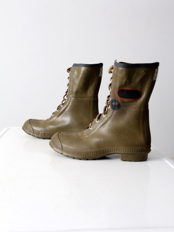 rubber boots with laces
