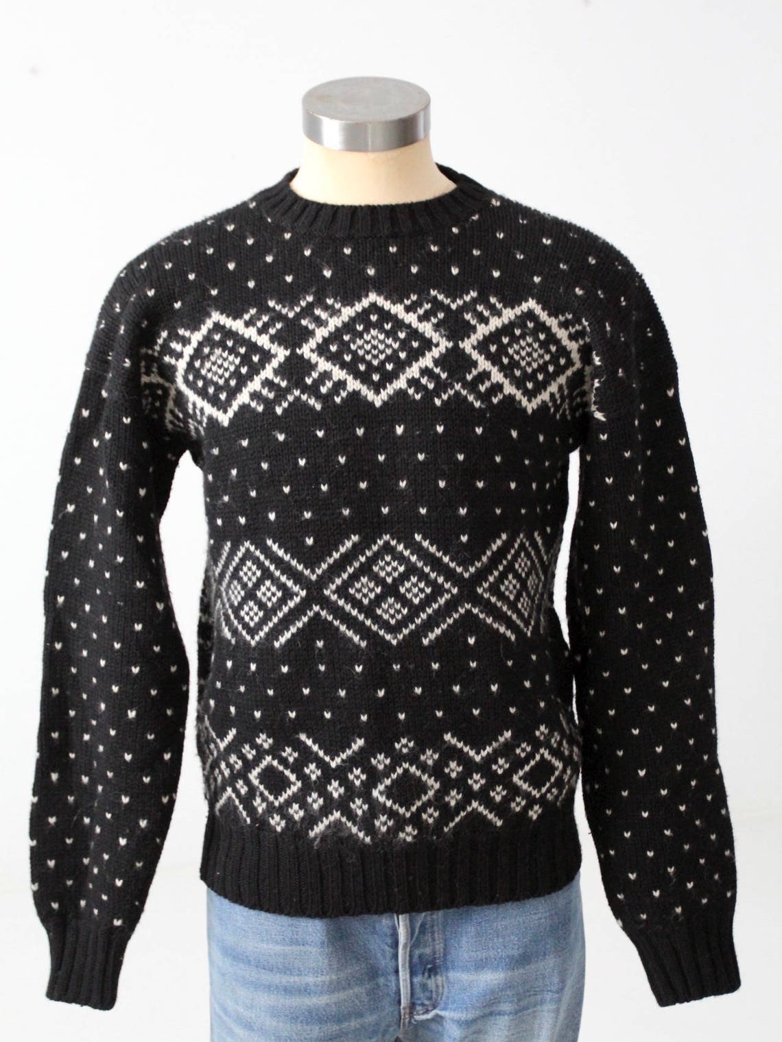 Vintage Ski Sweater, Men's Wool Sweater by Evan Picone Etsy