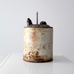 vintage Sunfleet oil can, old metal 5 gallon motor oil can