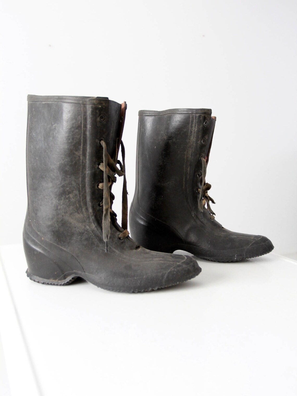 Vintage La Crosse Rubber Mills Boots Men's Black Rubber Etsy