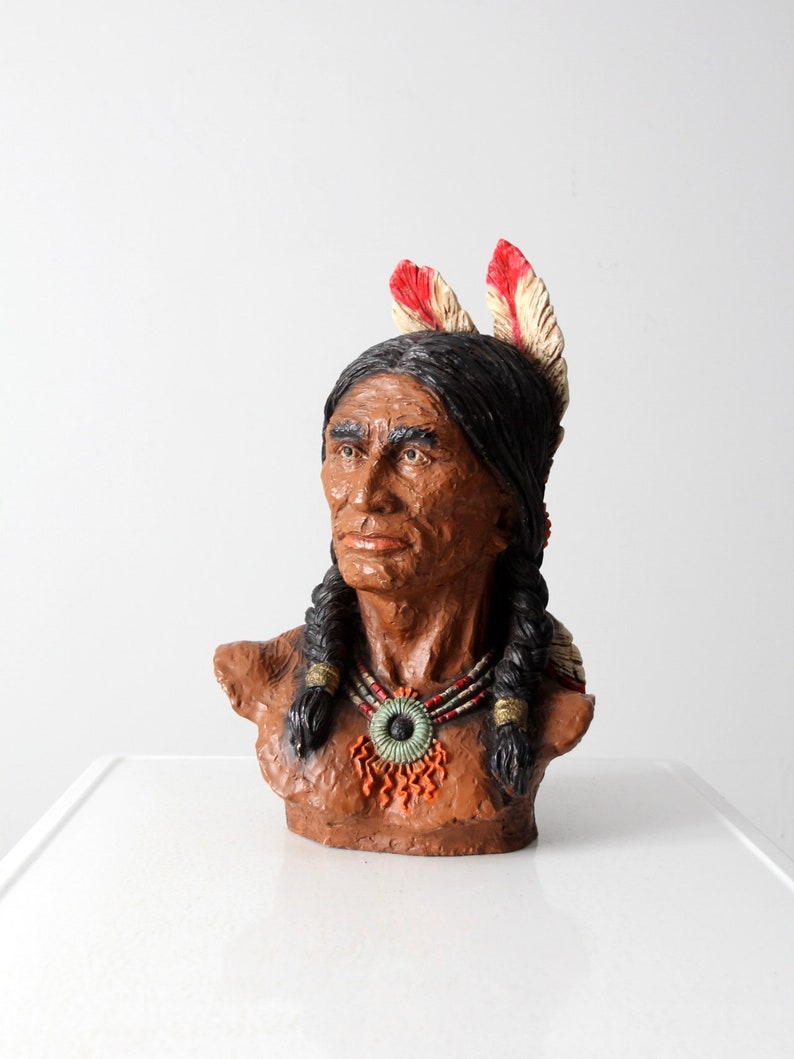 Vintage Indian Bust, V. Kendrick Native American Statue Etsy