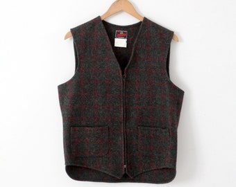 vintage Johnson Woolen Mills plaid vest
