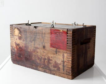 antique industrial wood crate