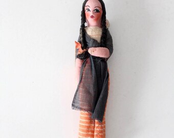 vintage handmade folk art cloth doll