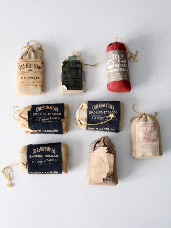 Vintage Collection of Smoking Tobacco Cloth Pouches