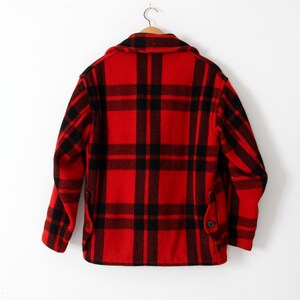 vintage Sportclad wool jacket, 1940s red plaid men's jacket, size 40 image 3