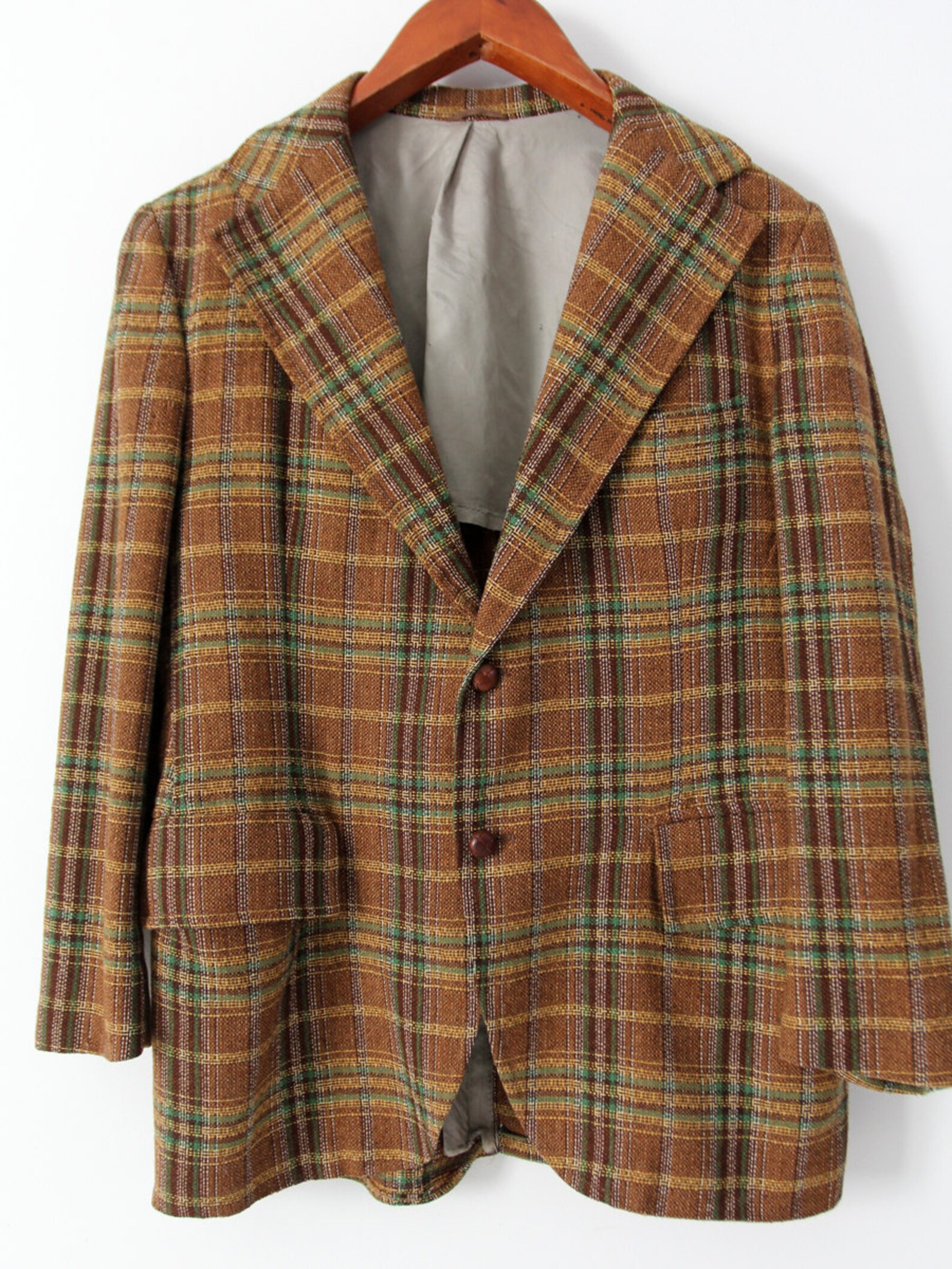 Vintage Wool Tweed Blazer Men's Plaid Sport Coat - Etsy