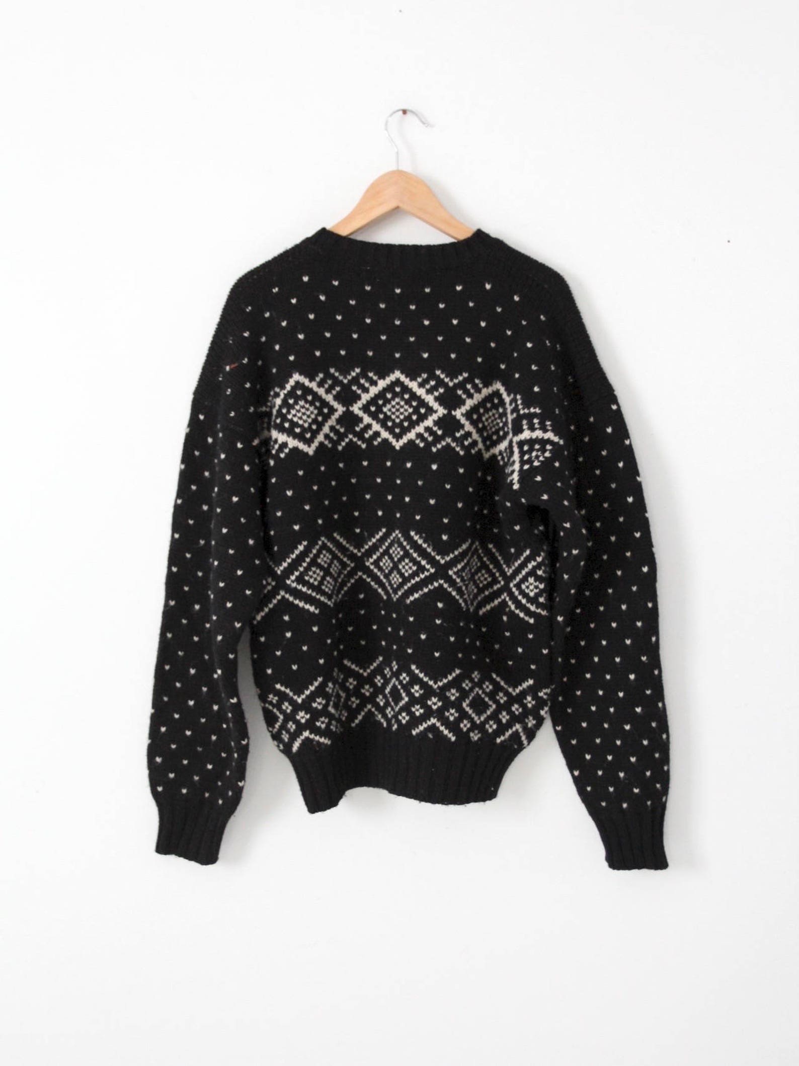 Vintage Ski Sweater, Men's Wool Sweater by Evan Picone Etsy