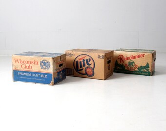 vintage Wisconsin beer cases collection of 3