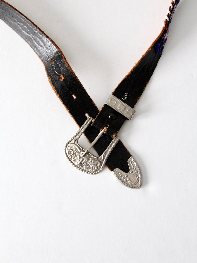 vintage 50s beaded leather belt image 4