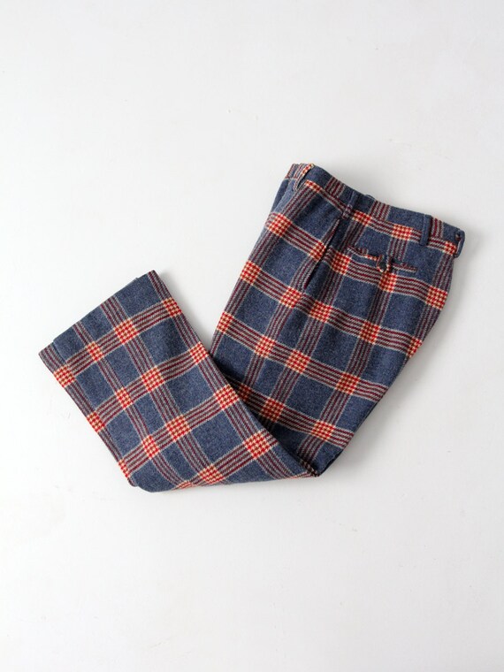 Vintage Plaid Wool Pants 1950s Men s Pants Etsy
