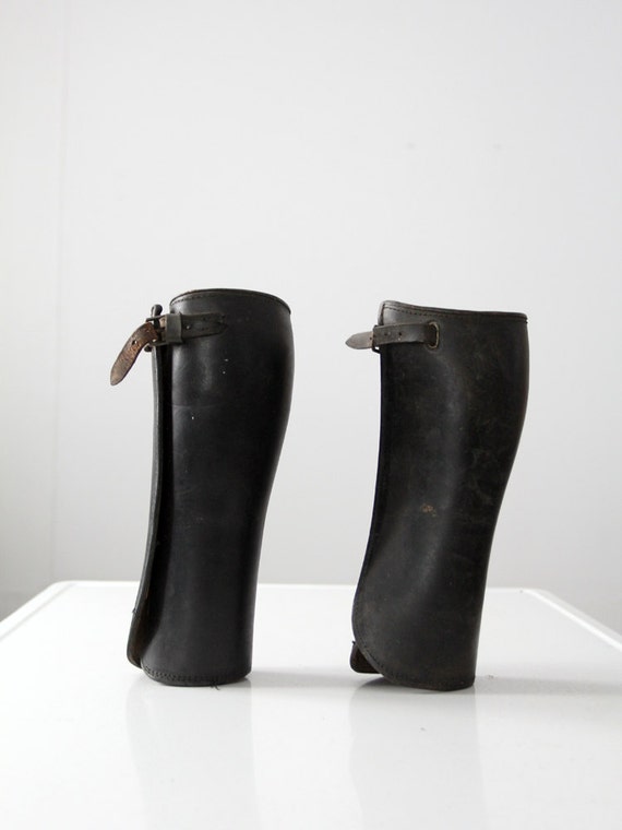antique leather gaiters,  WWII era cavalry half c… - image 3