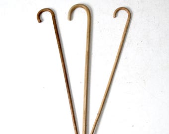 set of three vintage wood canes