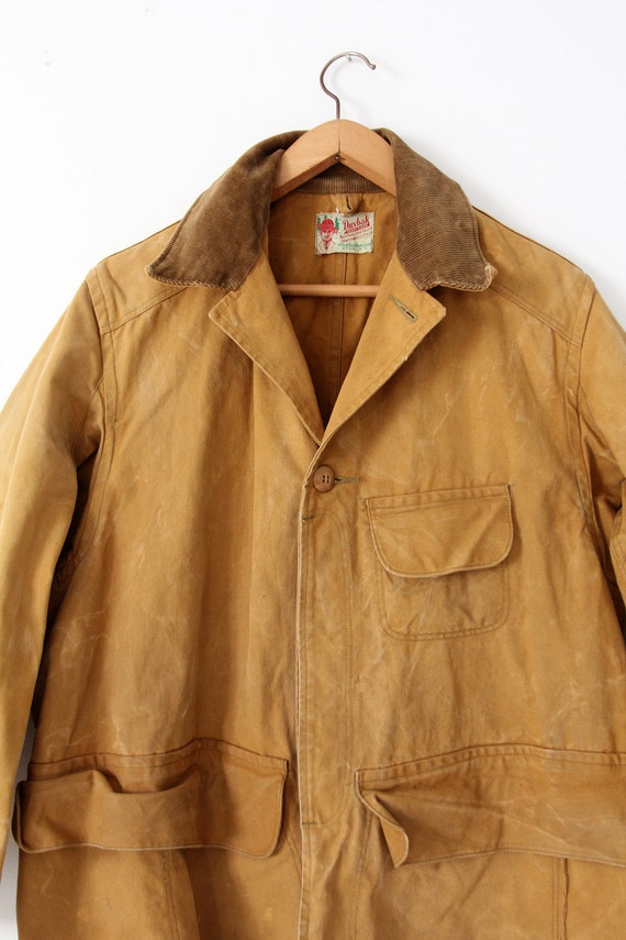 vintage 30s Duxbak coat,  men's canvas hunting co… - image 3